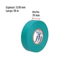 Huincha aisladora 19mm x 18mts verde M-33V Truper