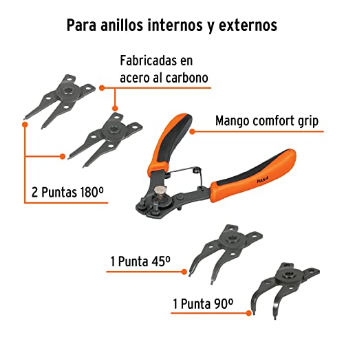 Alicate pinza para anillos de retencion 6'' 4 cabezas  PIAN-4 Truper