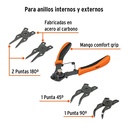 Alicate pinza para anillos de retencion 6'' 4 cabezas  PIAN-4 Truper