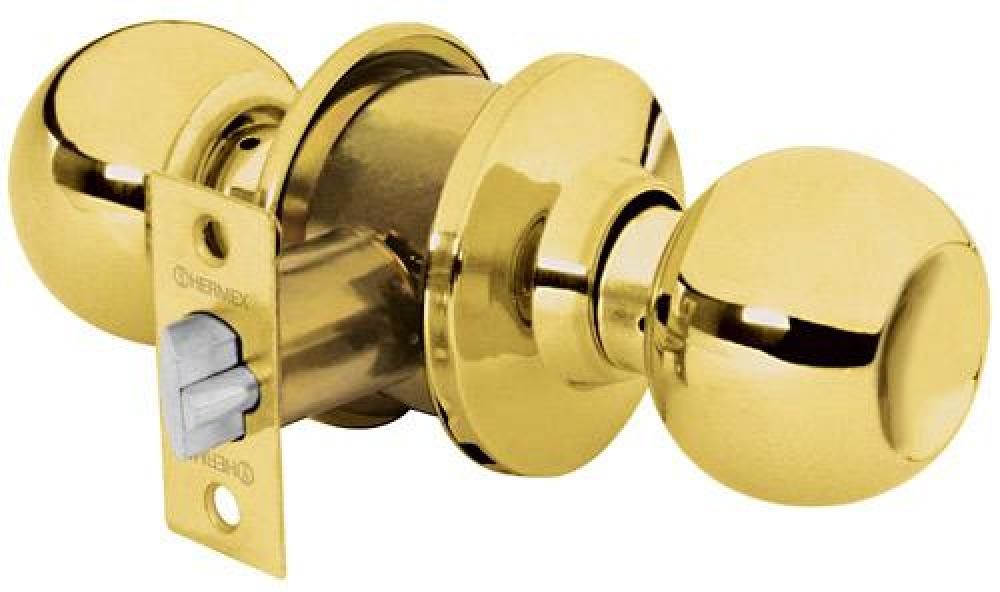 Cerradura pomo entrada laton brillante BAL-LB-EP Hermex