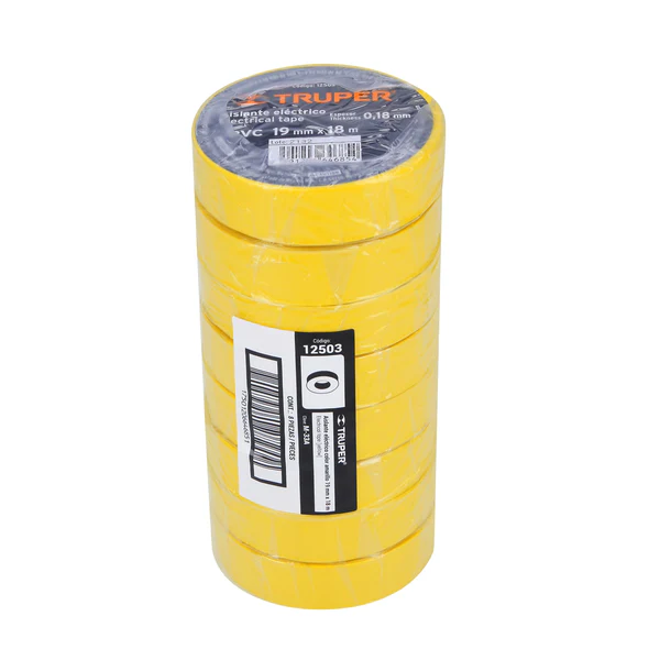 Huincha aisladora 19mm x 18mts amarillo M-33A Truper