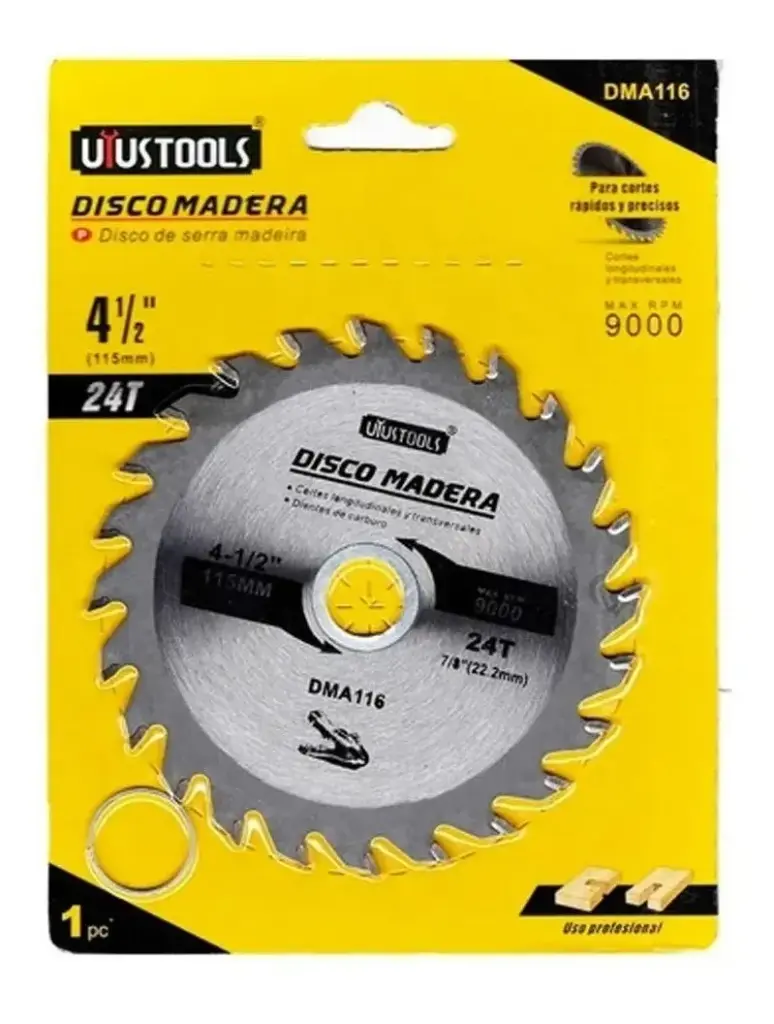 Disco Sierra Circular 7 1/4” x 24 dientes Uyustools