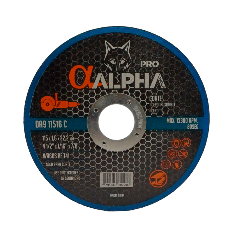 Disco de Corte 4 1/2 X 1.6 Extra Fino AC/AC INOX ALPHA PRO
