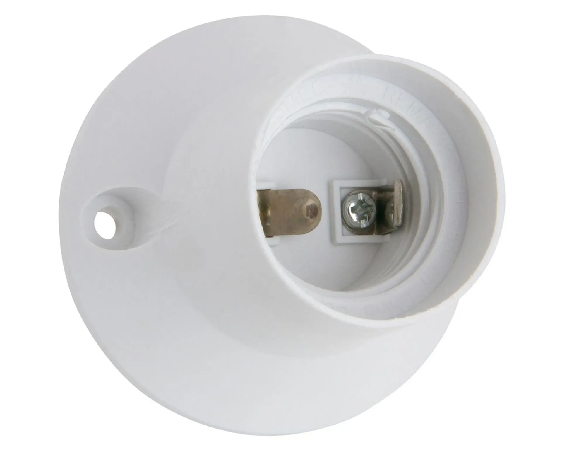 Base recta portalampara E27 baquelita blanco Rema