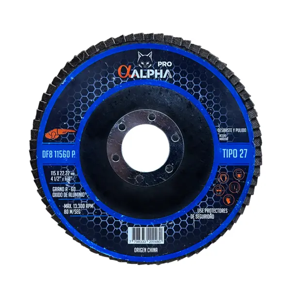 Disco flap 4 1/2 z60 azul Alpha pro